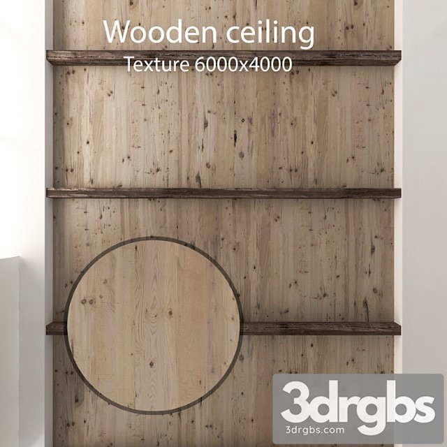 Wood  122 Wooden ceiling with beams 12 3dsmax Download - thumbnail 1