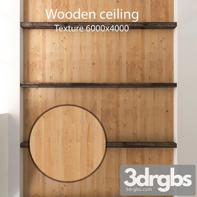 Wood  126 Wooden ceiling with beams 18 3dsmax Download - thumbnail 1