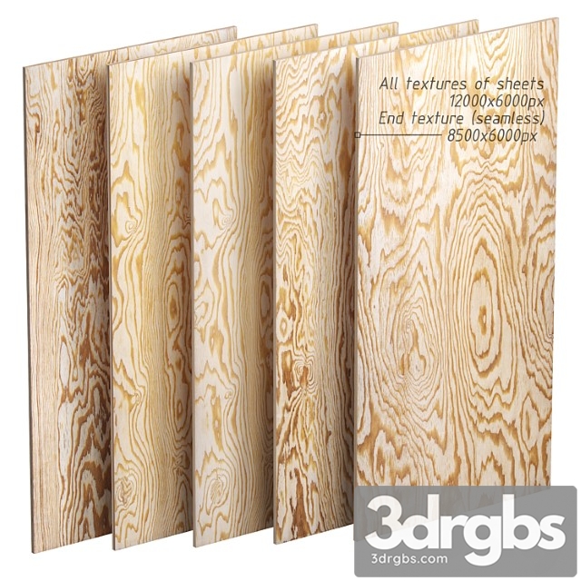 Wood 6 A set of sheets of plywood v2. 5 items 3dsmax Download - thumbnail 1