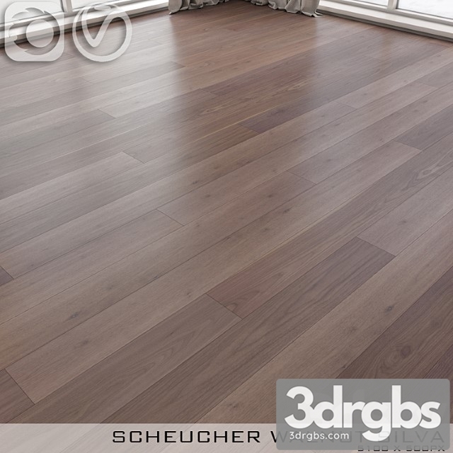 Wood  72 Parquet board scheucher walnut silva 3dsmax Download - thumbnail 1