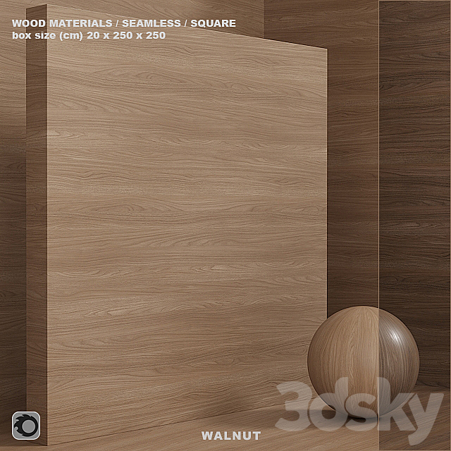 Wood _ walnut material (seamless) – set 76 3ds Max - thumbnail 1