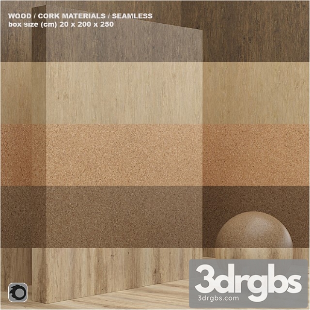 Wood cork (seamless) – set 12 3dsmax Download - thumbnail 1