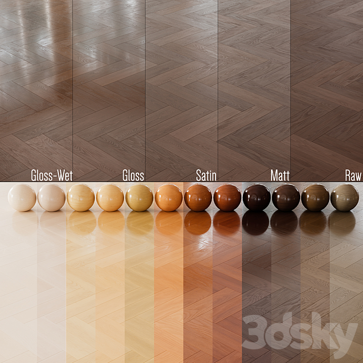 Wood Floor Set 01 3DS Max Model - thumbnail 2