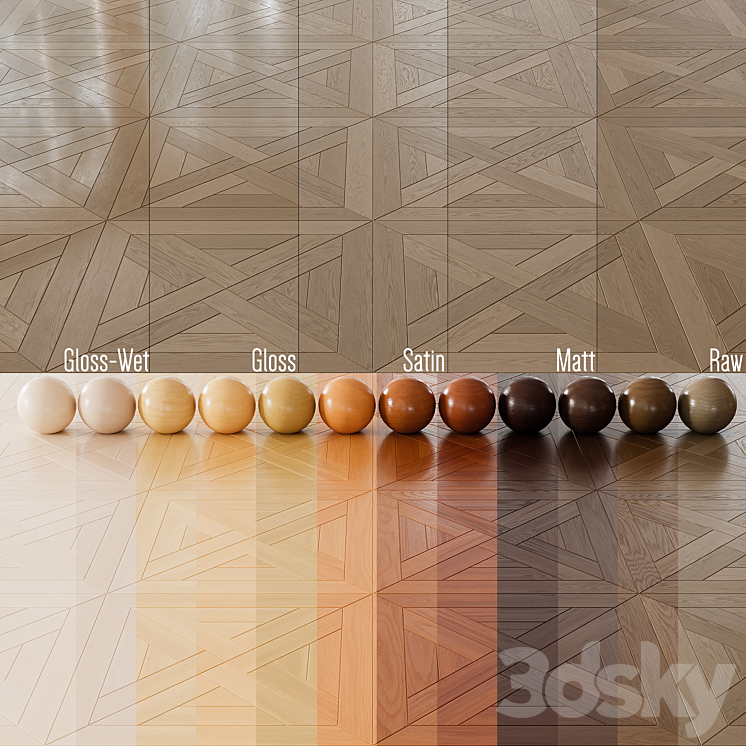 Wood Floor Set 03 3DS Max Model - thumbnail 2