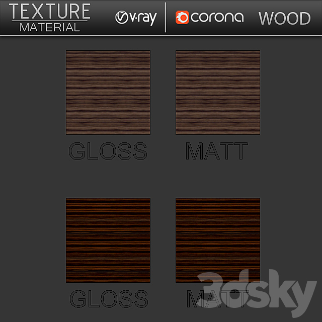 Wood Material and Textures collection vol. 01_01 3DS Max Model - thumbnail 4