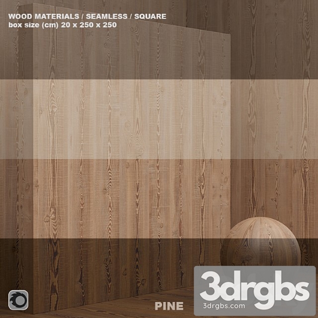 Wood pine solid (seamless) – set 51 3dsmax Download - thumbnail 1