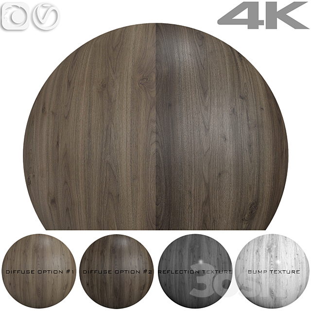 Wood texture – Walnut №2 3ds Max - thumbnail 1