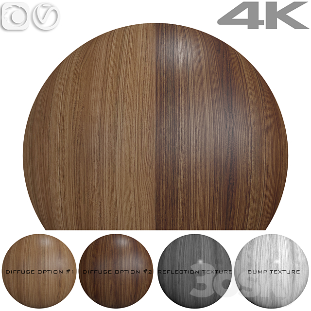 Wood texture – Walnut №8 3ds Max - thumbnail 1