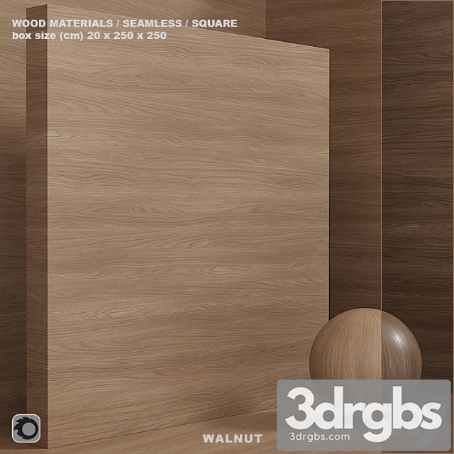 Wood walnut material (seamless) – set 76 3dsmax Download - thumbnail 1