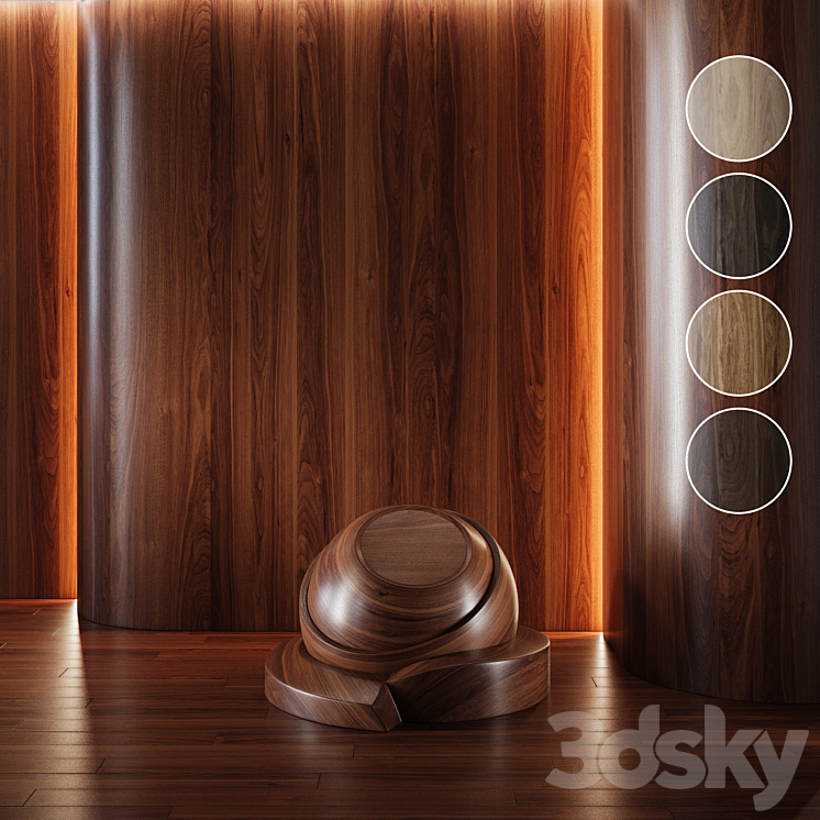 Wood Walnut set (seamless) | laminate | Parquet | fifteen 3DS Max Model - thumbnail 1