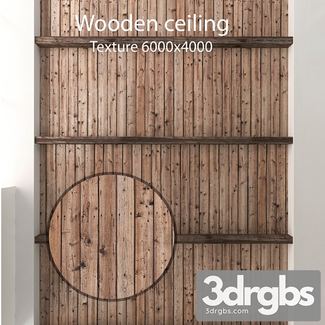 Wooden Ceiling with Beams 21 3dsmax Download - thumbnail 1