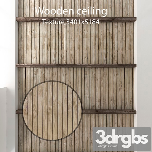 Wooden Ceiling With Beams 22 3dsmax Download - thumbnail 1