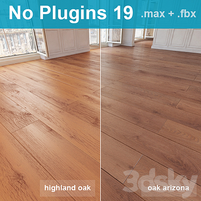 Wooden floor 19 (2 species. without the use of plug-ins) 3DSMax File - thumbnail 1