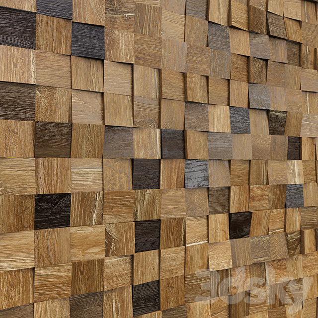 Wooden mosaic 003 3DS Max Model - thumbnail 2