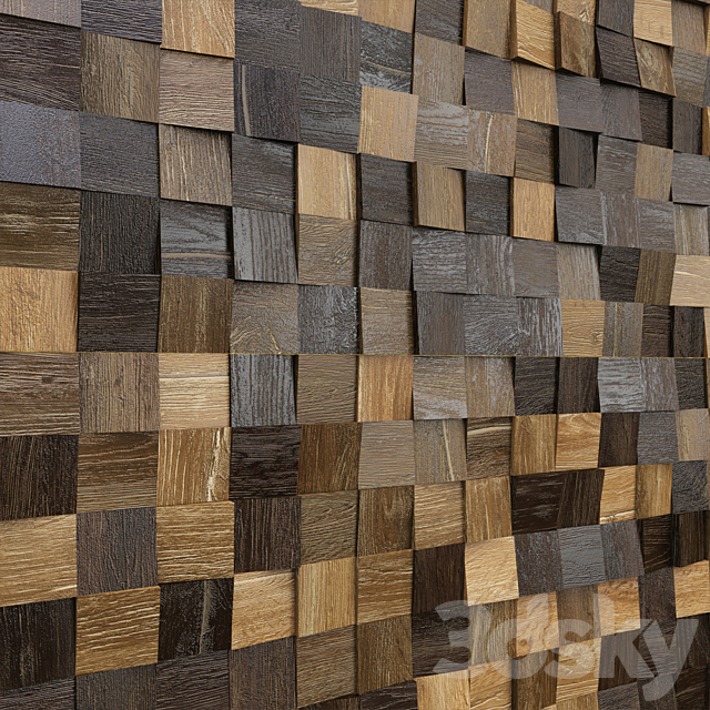 Wooden mosaic 003 3DS Max Model - thumbnail 3