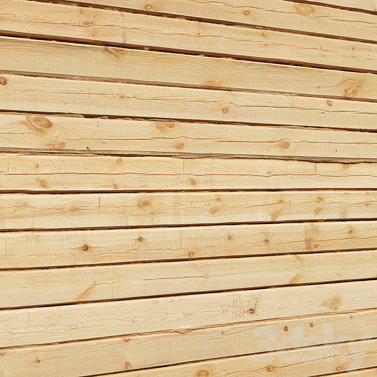 Wooden wall_Brus 3DS Max - thumbnail 1