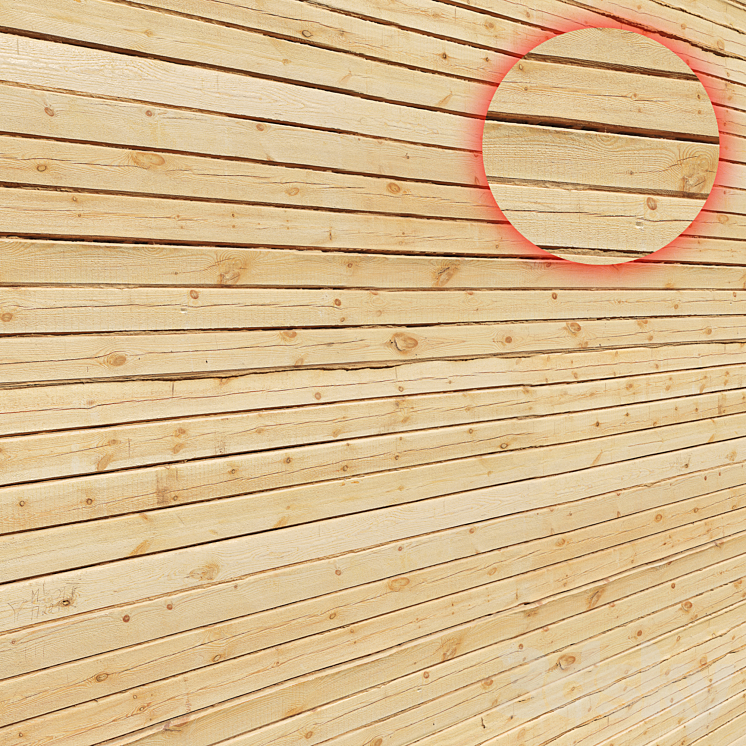 Wooden wall_Brus 3DS Max - thumbnail 2