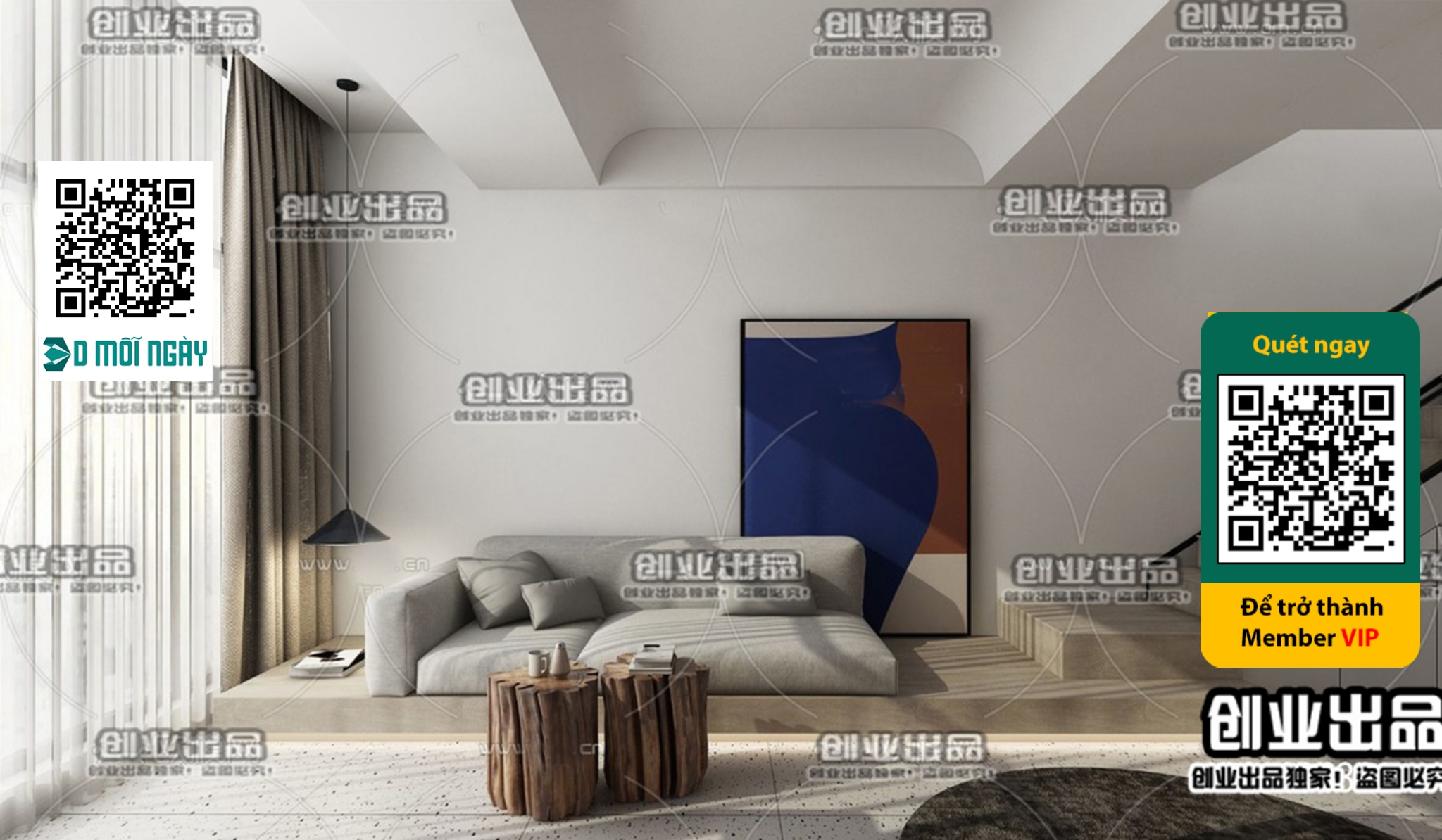 MINIMALIST STYLE – VRAY / CORONA – 3D MODEL – 4406 - thumbnail 1