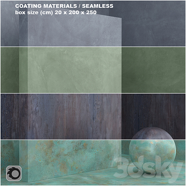 4 materials (seamless) – coating metal plaster – set 31 3ds Max - thumbnail 1