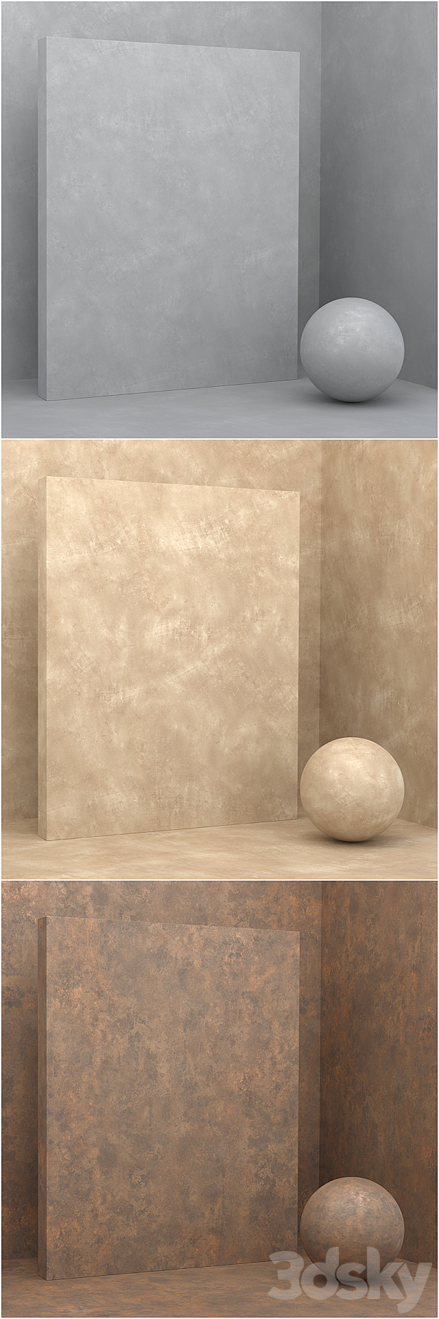 5 materials (seamless) – stone. plaster – set 19 3DSMax File - thumbnail 3