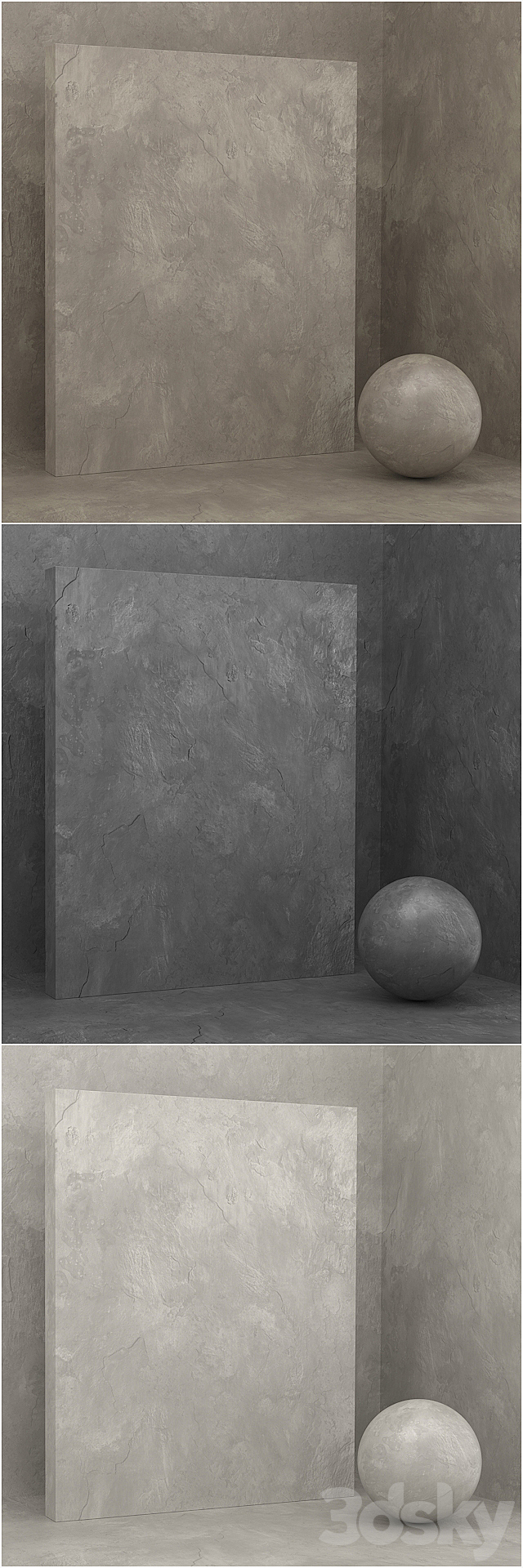 6 materials (seamless) – stone plaster – set 22 3DS Max Model - thumbnail 2