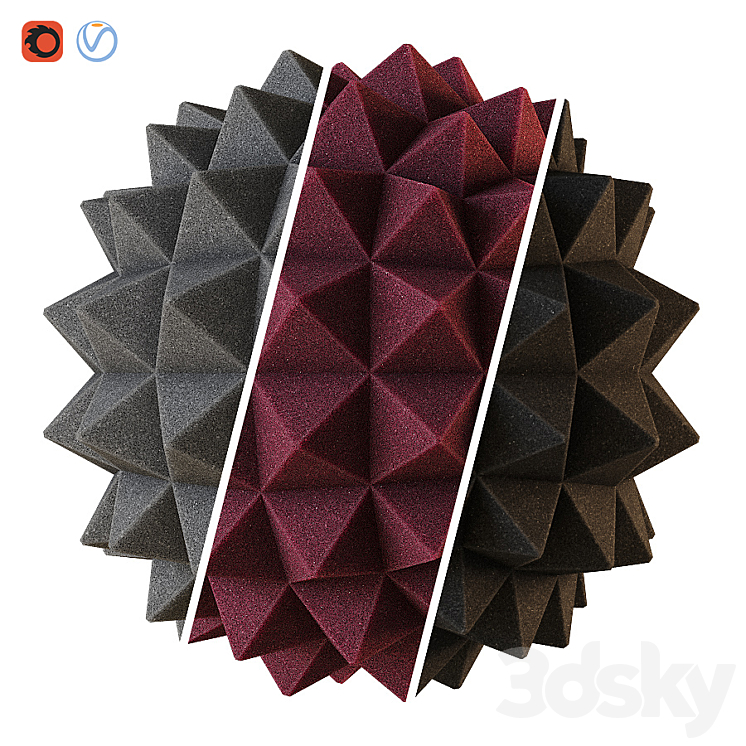 Acoustic foam material 3DS Max - thumbnail 1