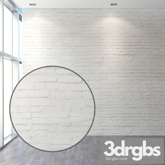 Aged brickwork of white brick 3dsmax Download - thumbnail 1