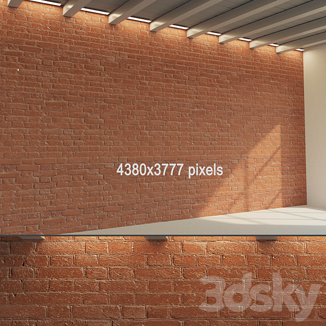 Brick wall (old brick dyed) 3DSMax File - thumbnail 3