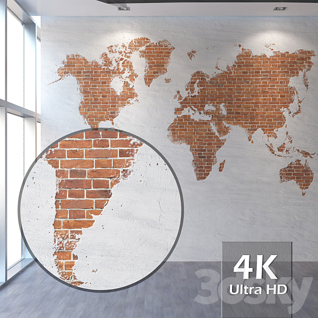 Brickwork 093 world map 3ds Max - thumbnail 1