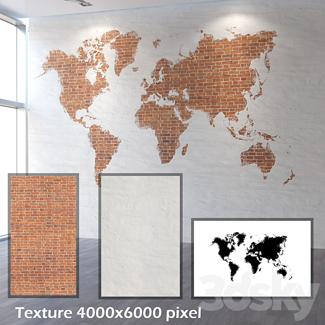 Brickwork 093 world map 3ds Max - thumbnail 2