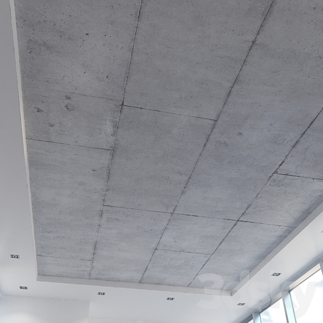 Ceiling concrete with seams 3DS Max Model - thumbnail 2