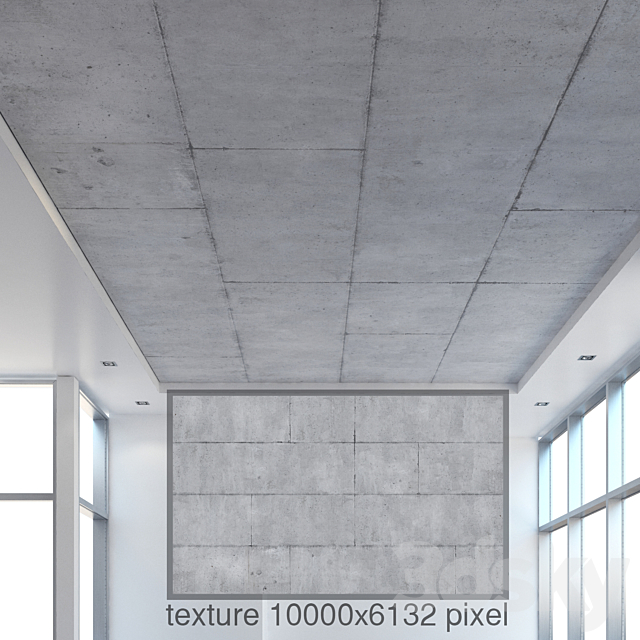 Ceiling concrete with seams 3DS Max Model - thumbnail 3