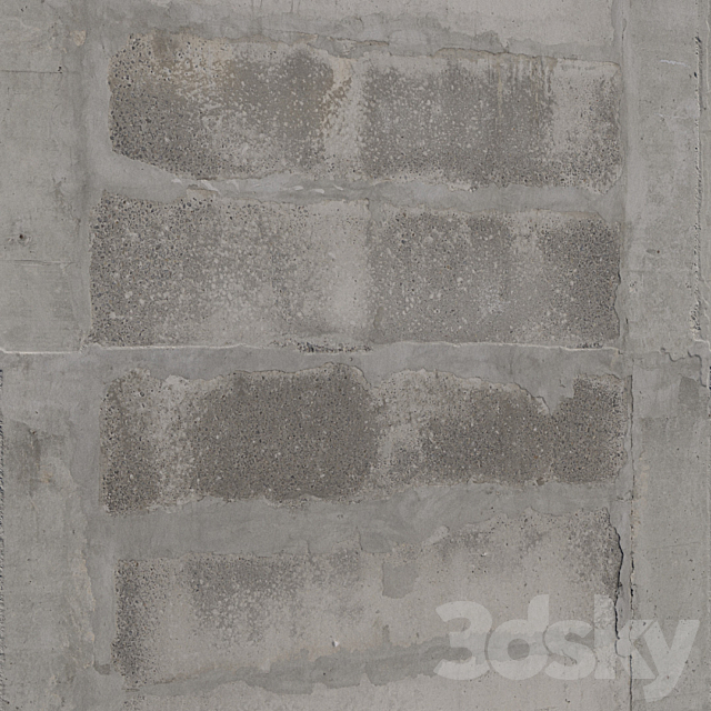 Concrete blocks (wall) 3ds Max - thumbnail 2