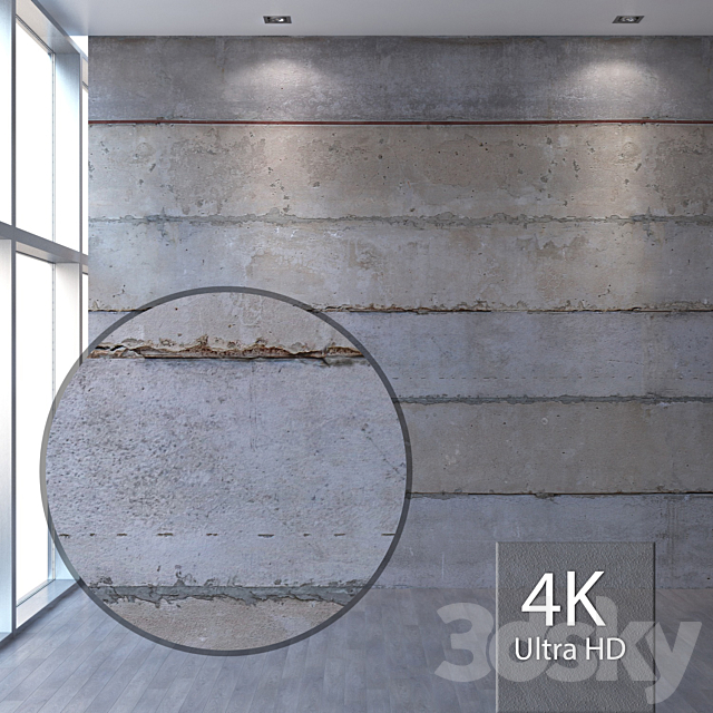 Concrete wall 319 3ds Max - thumbnail 1