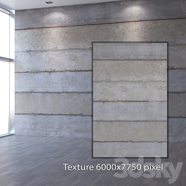 Concrete wall 319 3ds Max - thumbnail 2