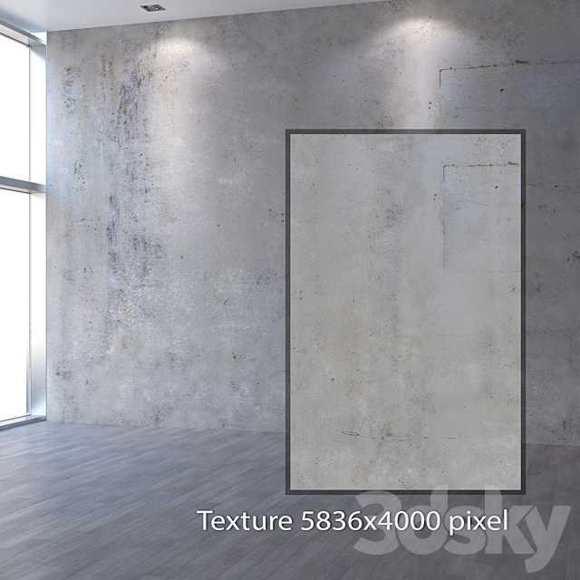 Concrete wall 387 3ds Max - thumbnail 2