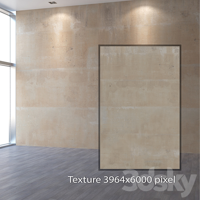 Concrete wall 390 3ds Max - thumbnail 2