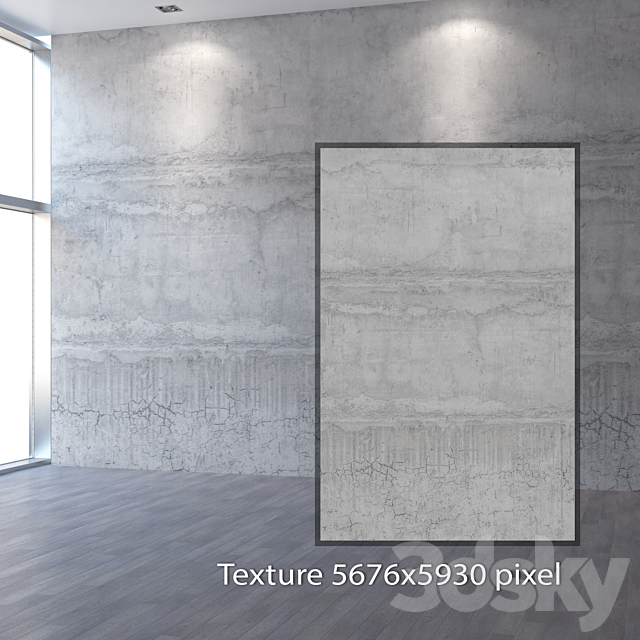 Concrete wall 430 3DS Max Model - thumbnail 2