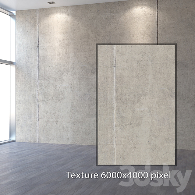 Concrete wall 457 3DS Max Model - thumbnail 2