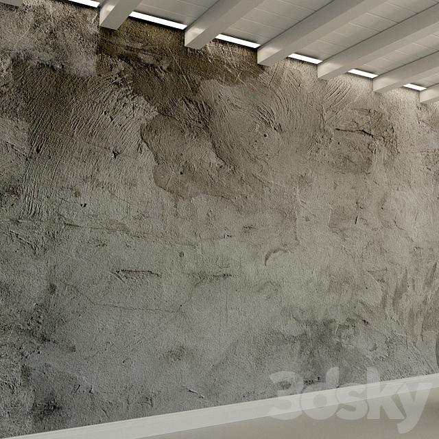 Concrete wall. Old concrete. 90 3DS Max Model - thumbnail 3