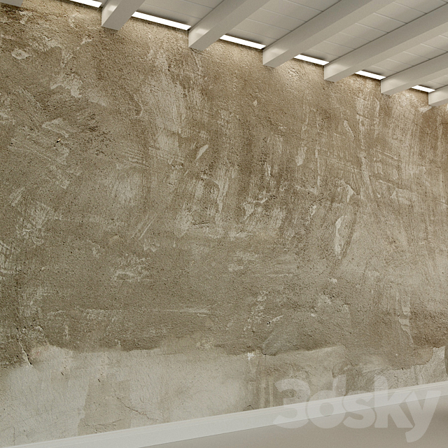 Concrete wall. Old stucco. 45 3DS Max Model - thumbnail 2