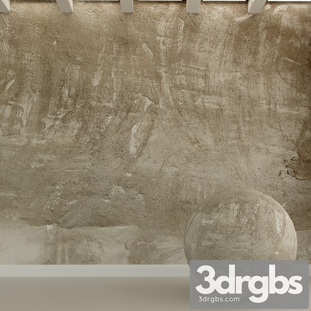 Concrete wall. old stucco. 45 3dsmax Download - thumbnail 1