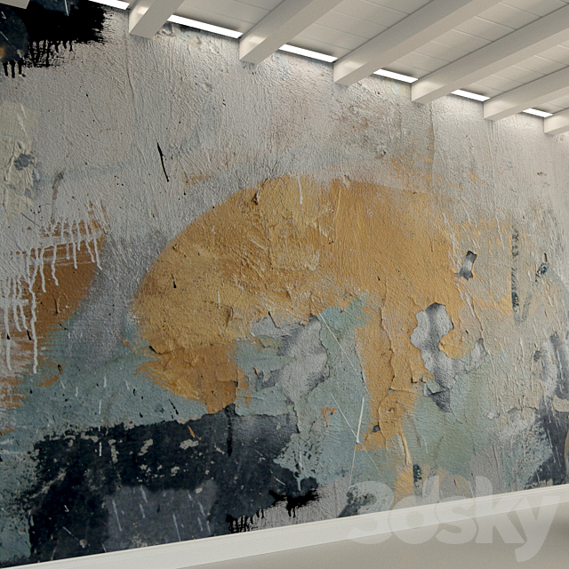 Concrete wall. Old stucco. 48 3ds Max - thumbnail 2