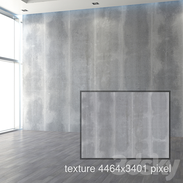 Concrete wall with stitched seams 3DS Max Model - thumbnail 2