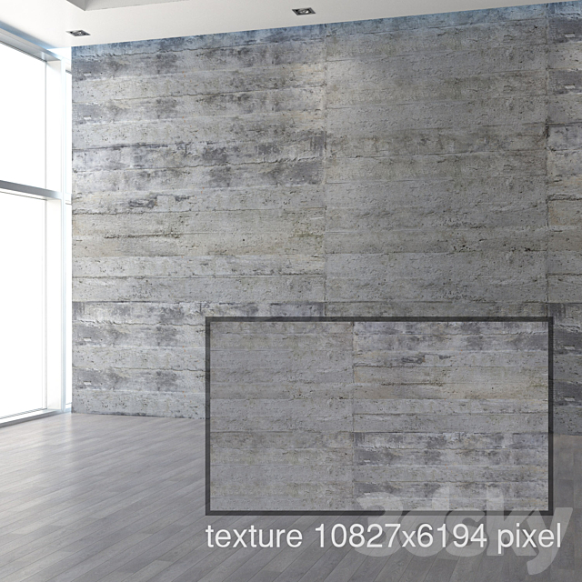 Concrete with traces of formwork 3DS Max Model - thumbnail 2