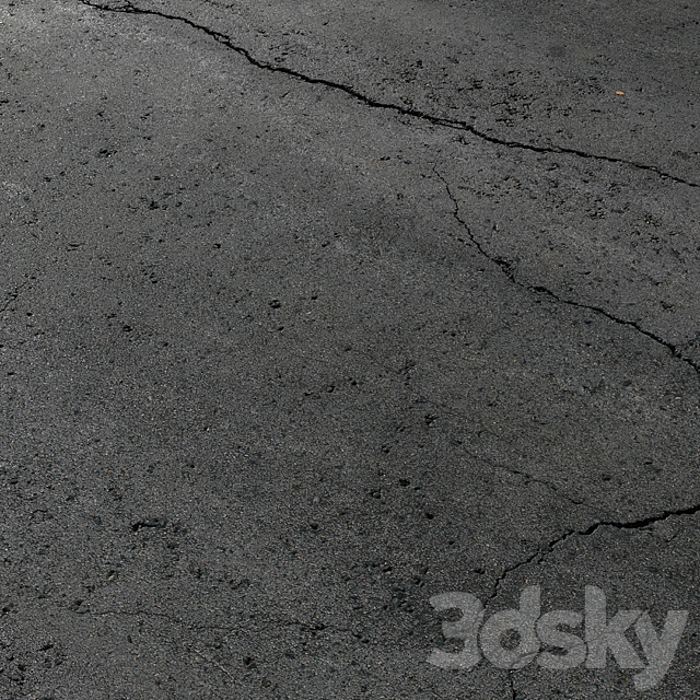 Cracked asphalt 2 3ds Max - thumbnail 1