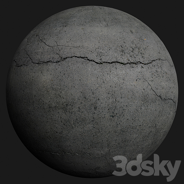 Cracked asphalt 2 3ds Max - thumbnail 2