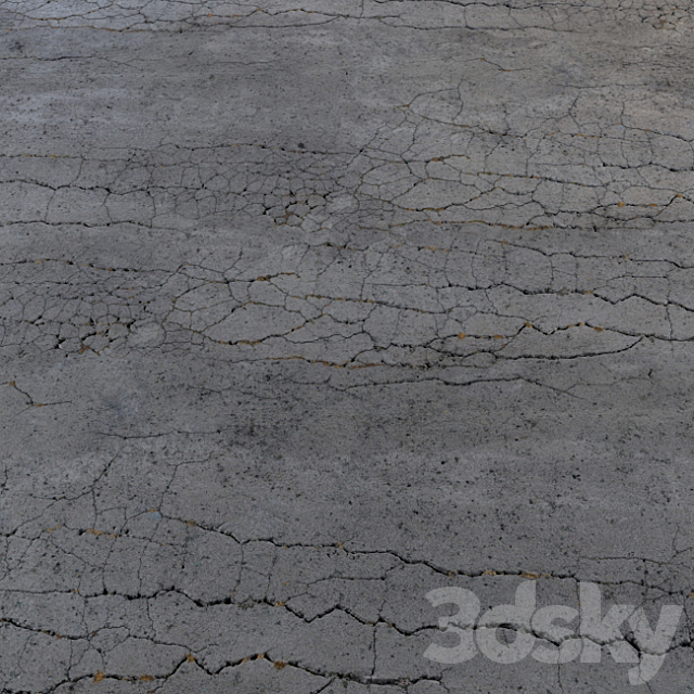 Cracked asphalt 3ds Max - thumbnail 1