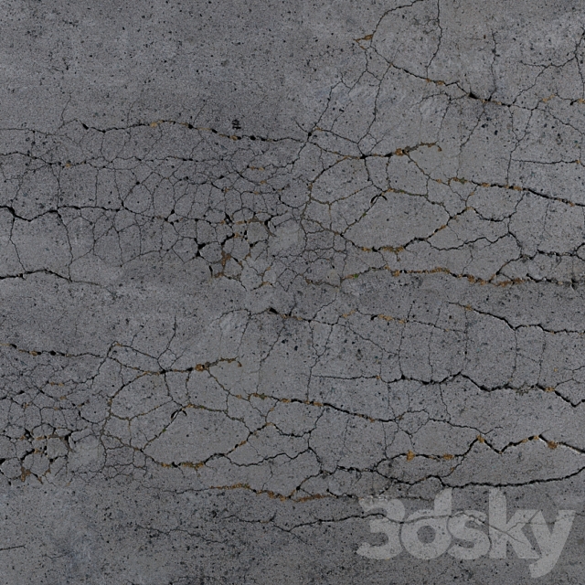 Cracked asphalt 3ds Max - thumbnail 2