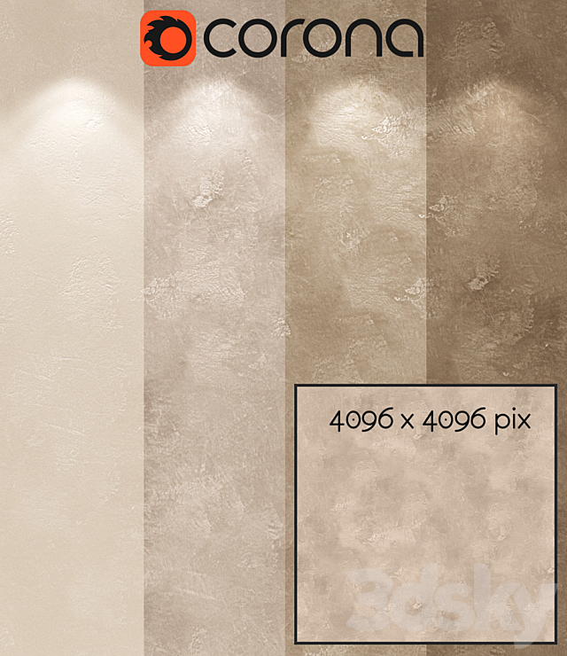 Decorative plaster in loft style single-layer variant 007 3ds Max - thumbnail 3